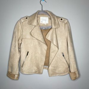 Anthropologie faux suede moto jacket